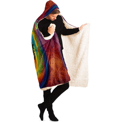 Rainbow Tree of Life Hooded Blanket