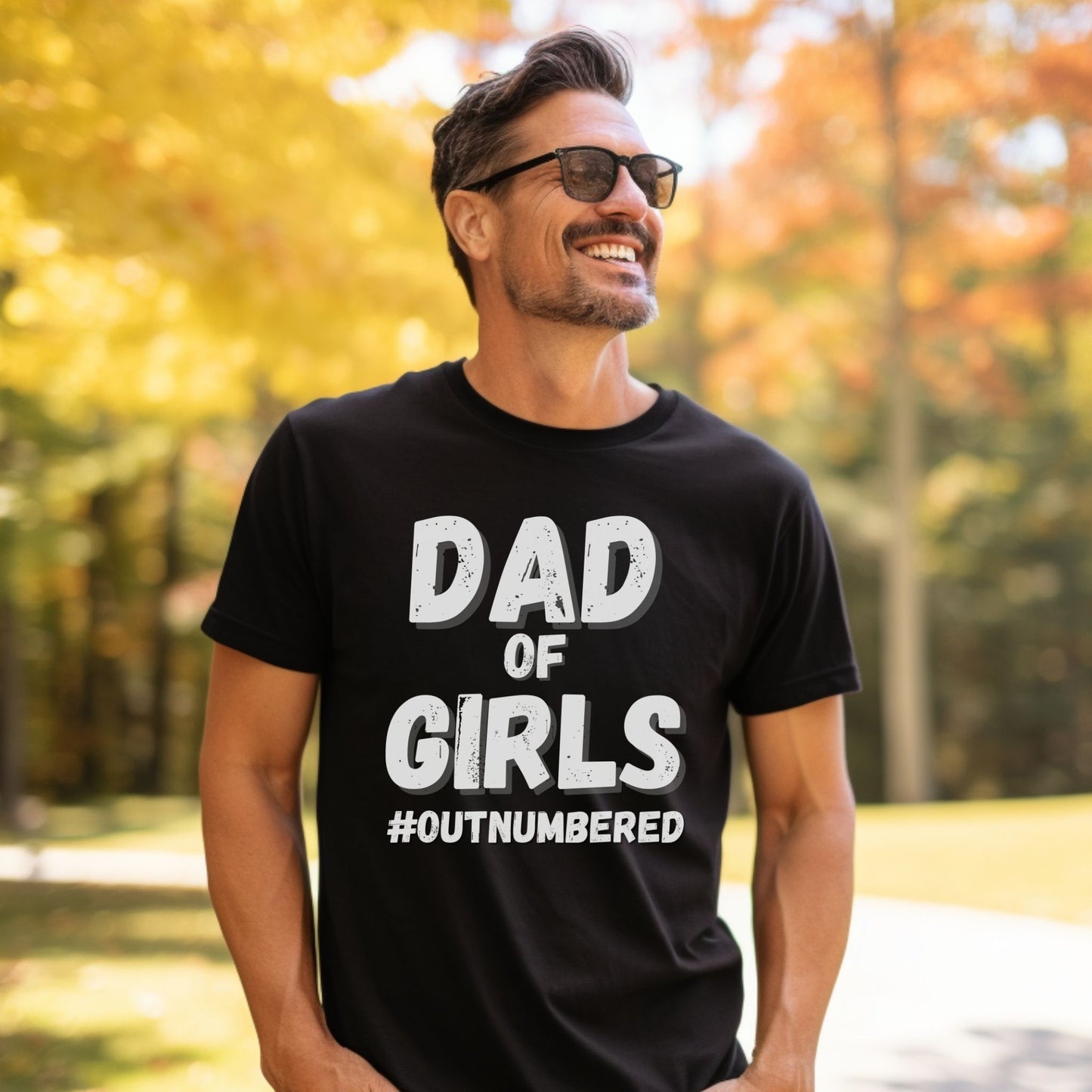 Dad of Girls #Outnumbered Men's T-Shirt