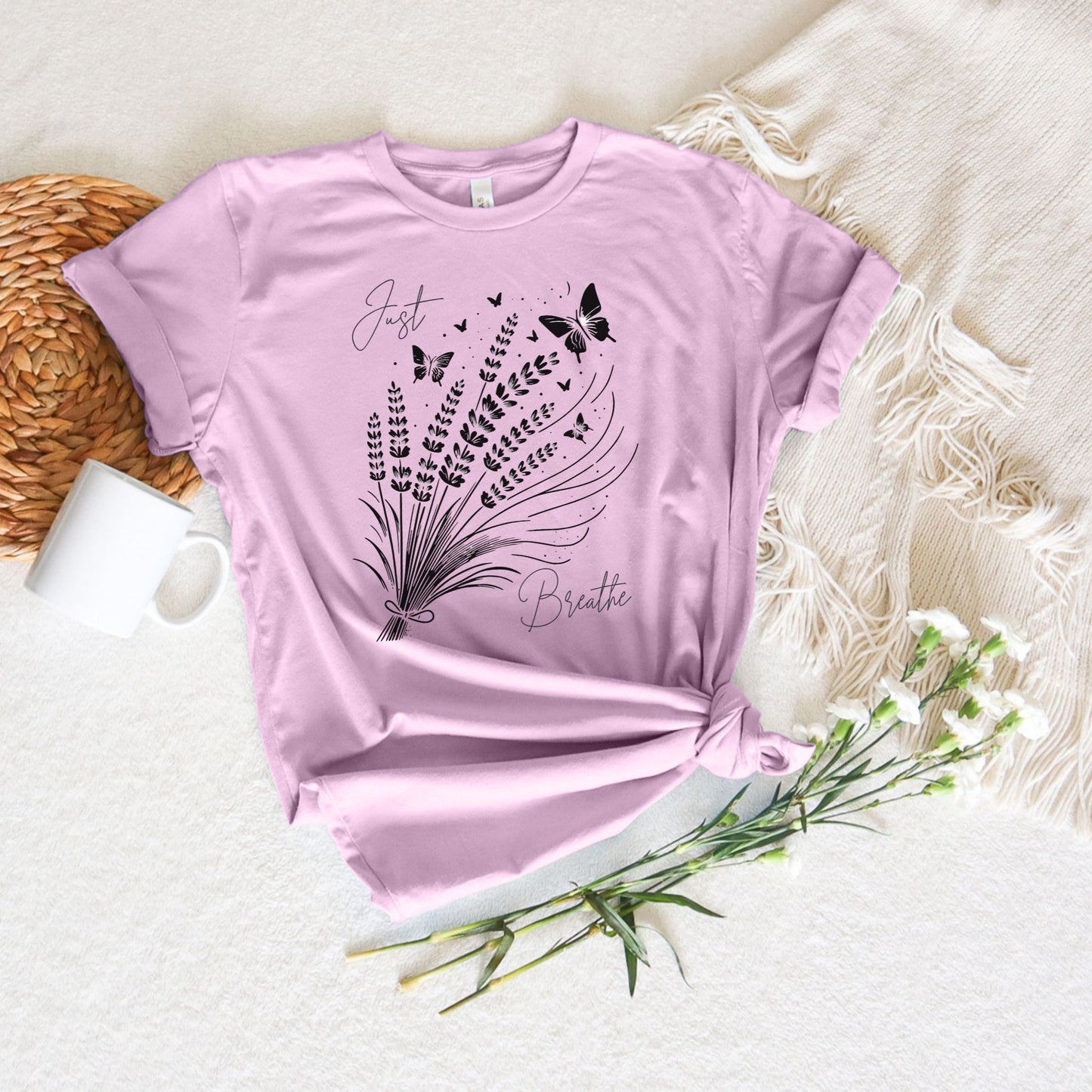 Just Breathe Lavender Bouquet T-Shirt