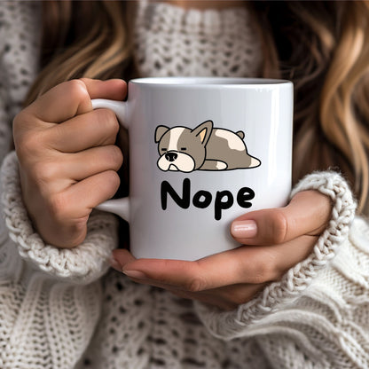 Nope Dog Ceramic Mug, (11oz, 15oz)