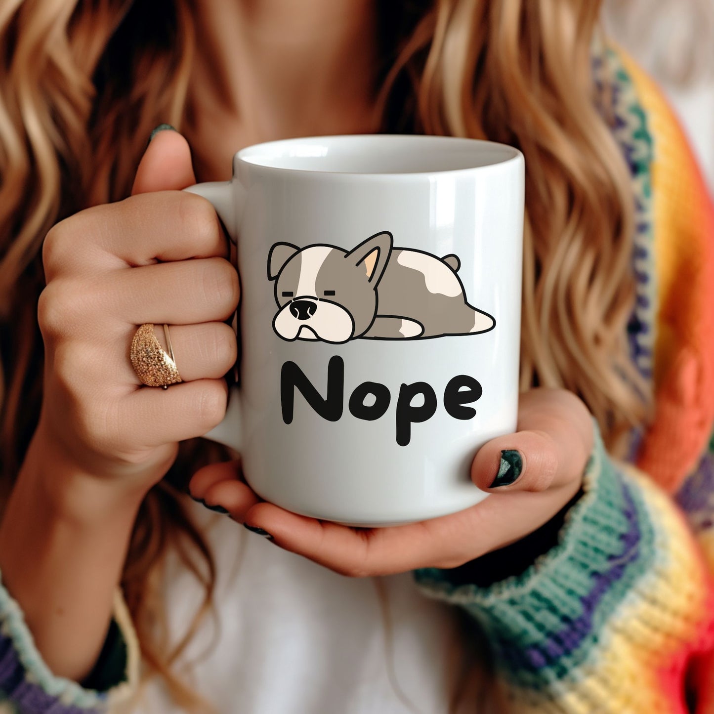 Nope Dog Ceramic Mug, (11oz, 15oz)