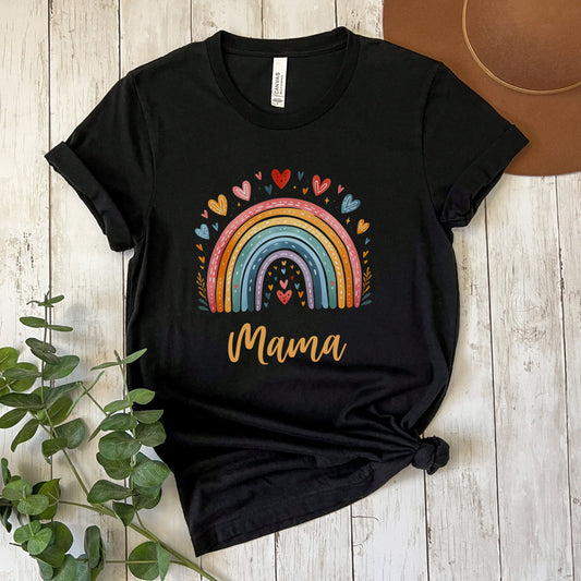 Rainbow Mama with Hearts T-shirt