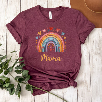 Rainbow Mama with Hearts T-shirt