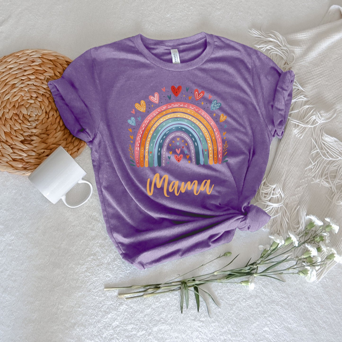 Rainbow Mama with Hearts T-shirt