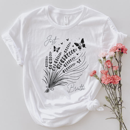 Just Breathe Lavender Bouquet T-Shirt