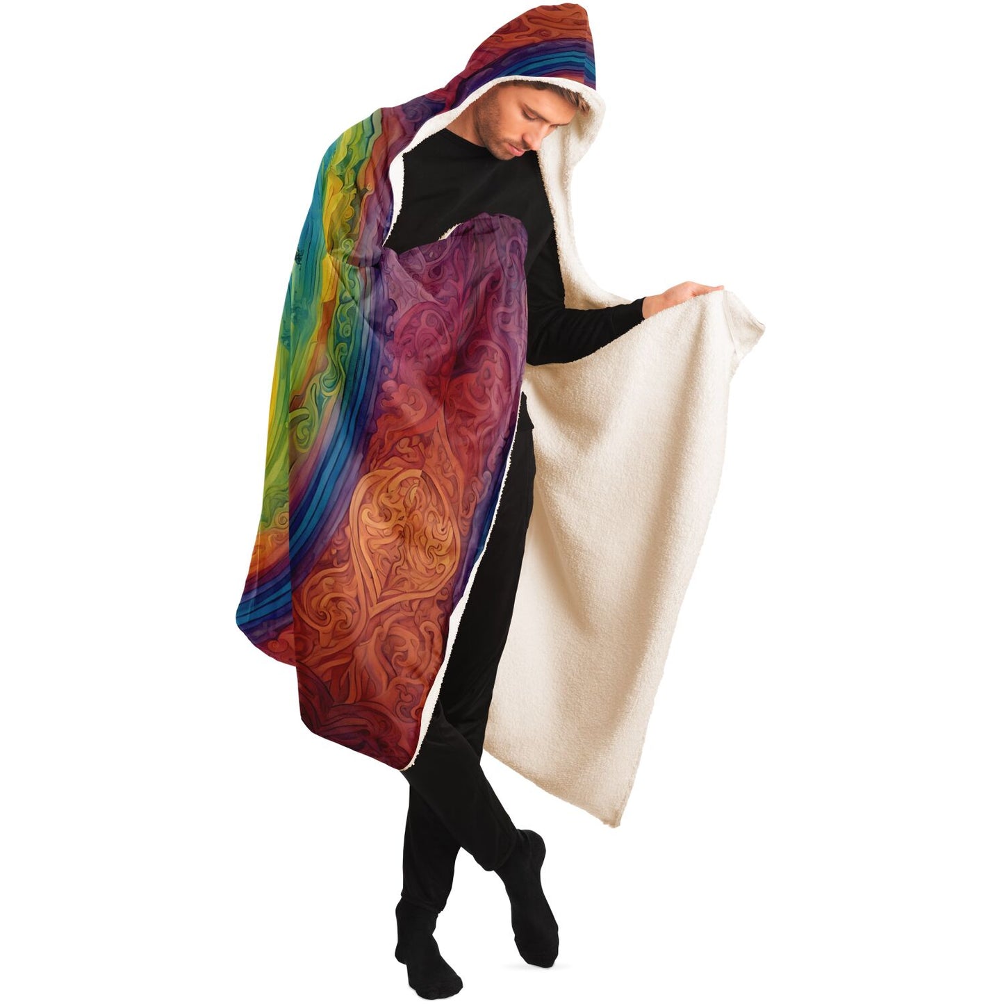 Rainbow Tree of Life Hooded Blanket