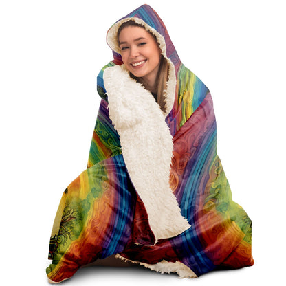 Rainbow Tree of Life Hooded Blanket