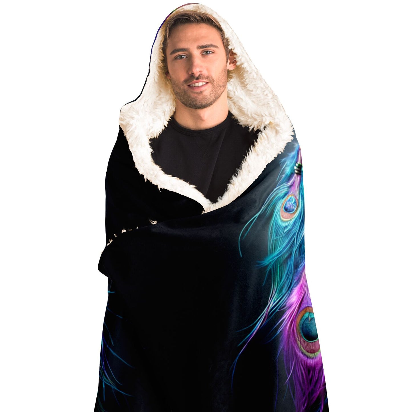 Peacock Dreamcatcher Hooded Blanket