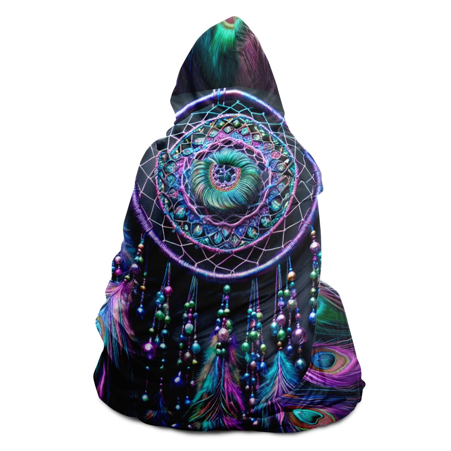 Peacock Dreamcatcher Hooded Blanket